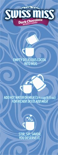 Swiss Miss Dark Chocolate Flavored Hot Cocoa Mix, 8 Count Hot Cocoa Mix Packets
