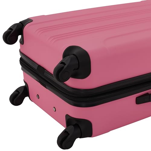 Travelers Club Chicago Hardside Expandable Spinner Luggage, Hot Pink, 5 Piece Set