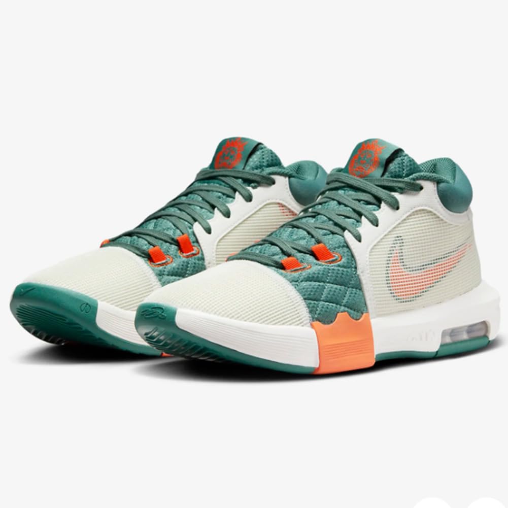 Nike Lebron Witness 8 Basketball Shoes (FB2239-101, SAIL/BICOASTAL/Campfire Orange/Safety Orange) Size 14