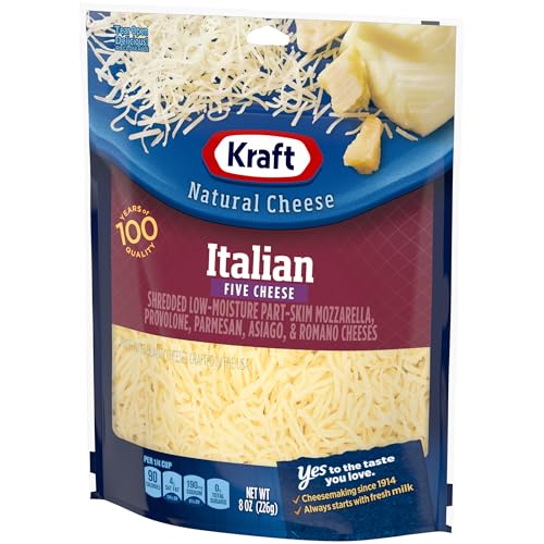 Kraft Natural Italian Five Cheese Blend Shredded Cheese (8 oz Pouch)