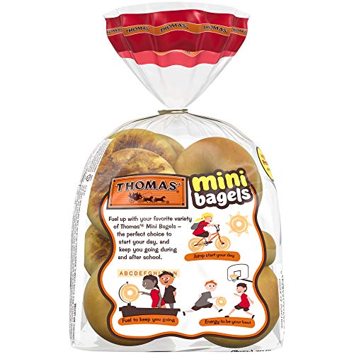 Thomas' Plain Mini Bagels, 10 count, (1.5 oz each), Pre-sliced Bagels, 15 oz Bag