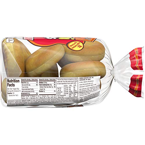 Thomas' Plain Mini Bagels, 10 count, (1.5 oz each), Pre-sliced Bagels, 15 oz Bag