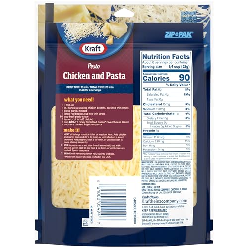 Kraft Natural Italian Five Cheese Blend Shredded Cheese (8 oz Pouch)