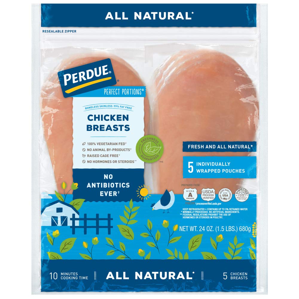 Perdue Perfect Portions, Boneless Skinless Chicken Breast All Natural, 1.5 lb