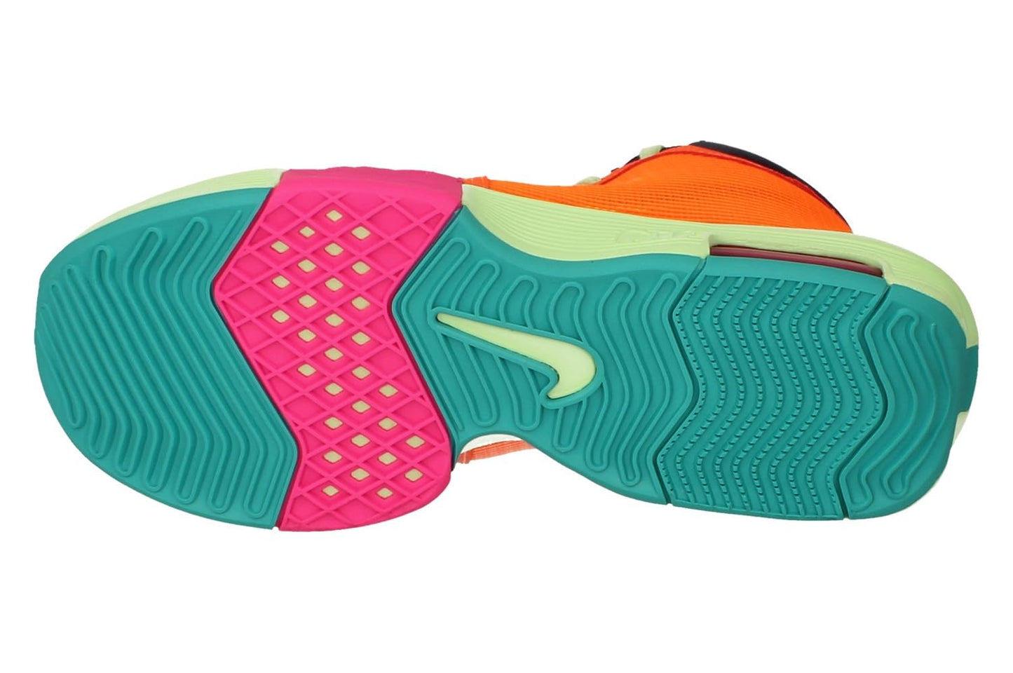 NIKE LeBron Witness 8 Basketball Shoes (FB2239-800, Total Orange/Laser Fuchsia/Vapor Green/Thunder Blue) Size 10