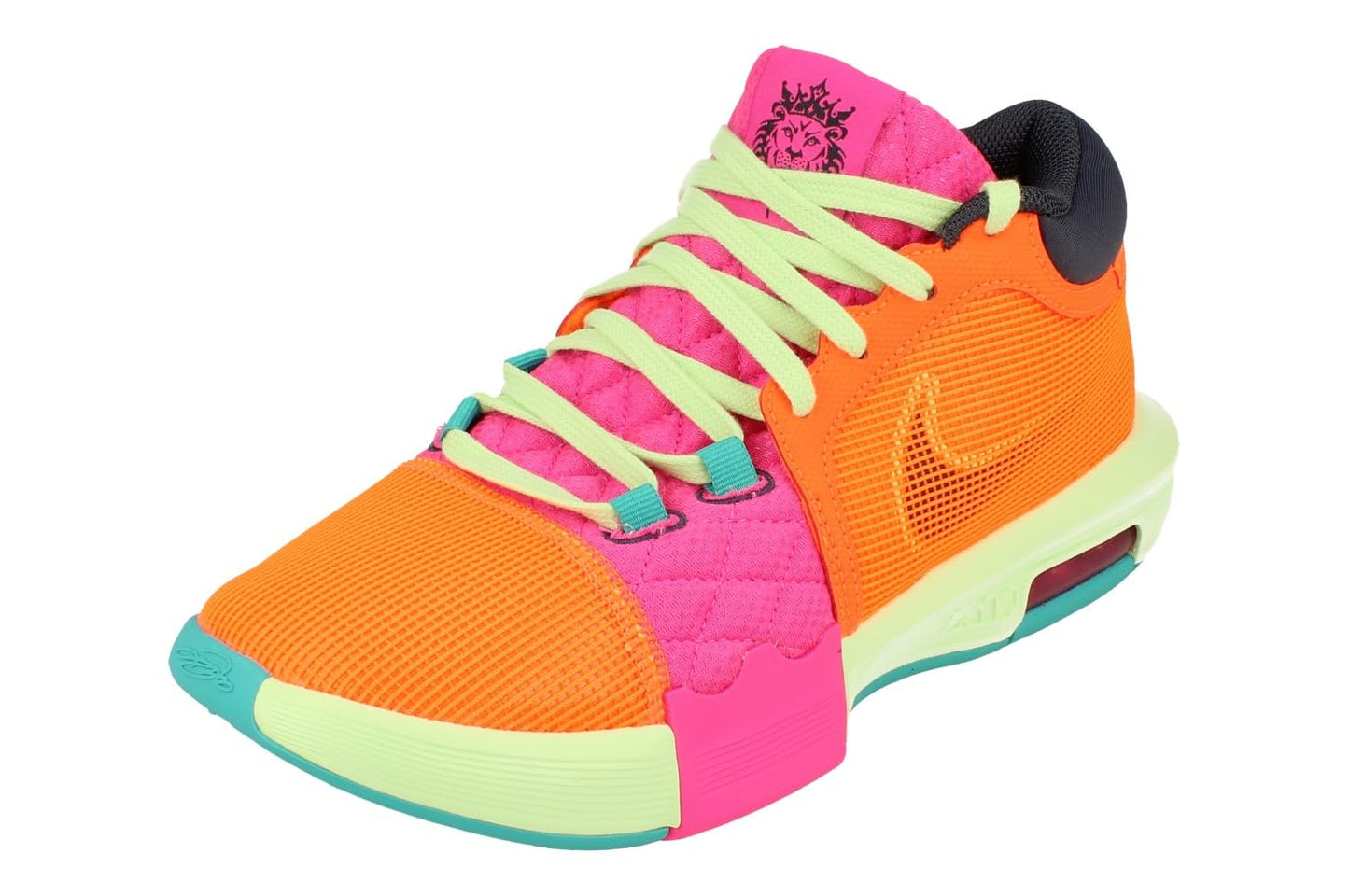 NIKE LeBron Witness 8 Basketball Shoes (FB2239-800, Total Orange/Laser Fuchsia/Vapor Green/Thunder Blue) Size 10