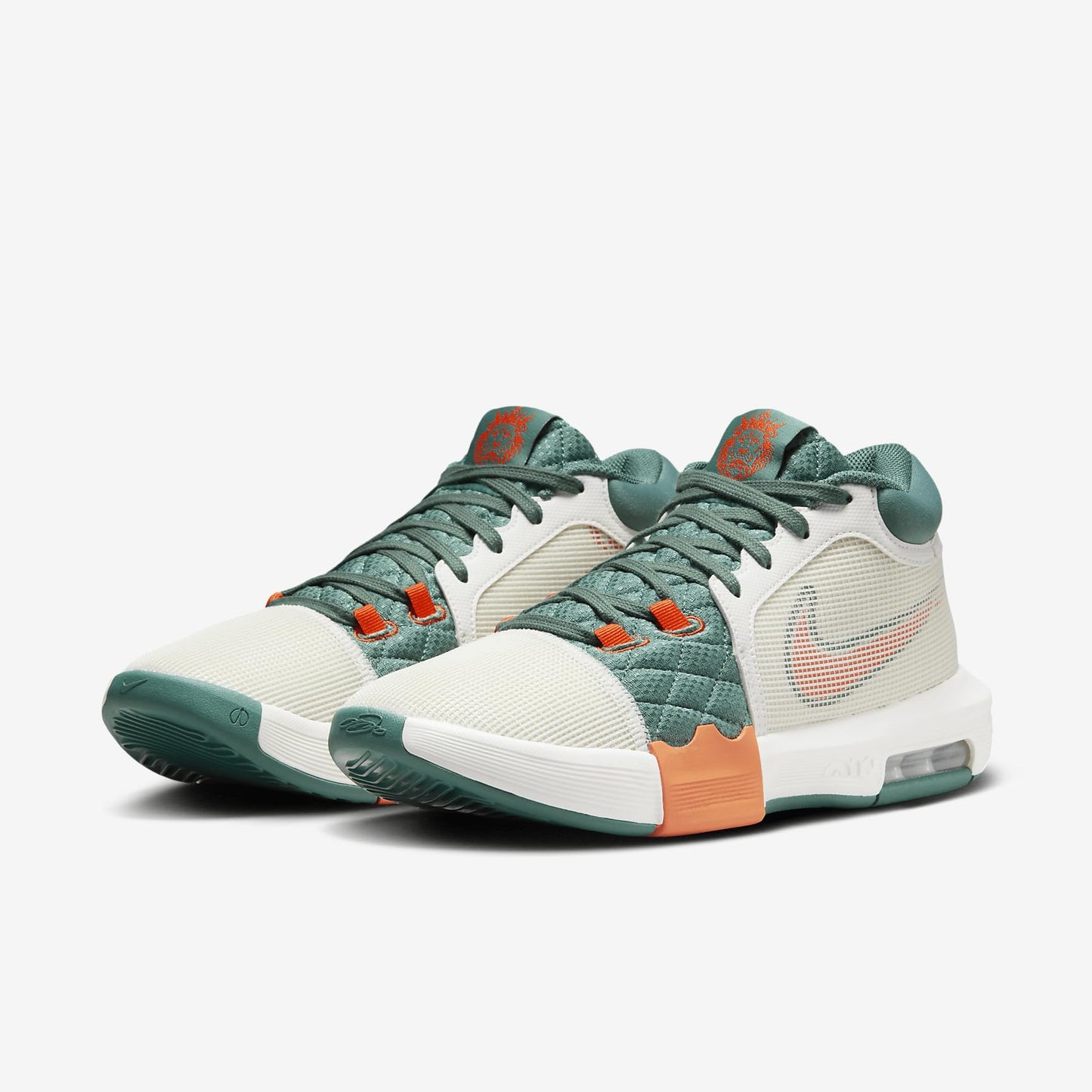 Nike Lebron Witness 8 Basketball Shoes (FB2239-101, SAIL/BICOASTAL/Campfire Orange/Safety Orange) Size 14