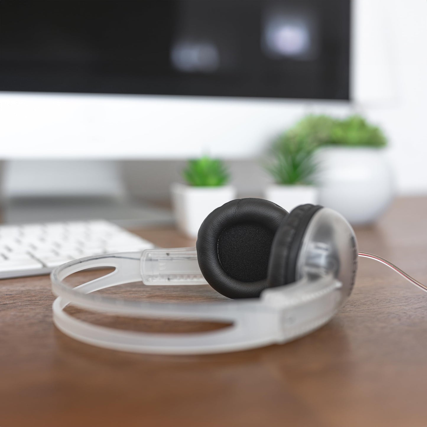 Koss CL5i Clear Transparent On-Ear Headphones, in-Line Microphone and Remote, Retro Style, 3.5mm Plug