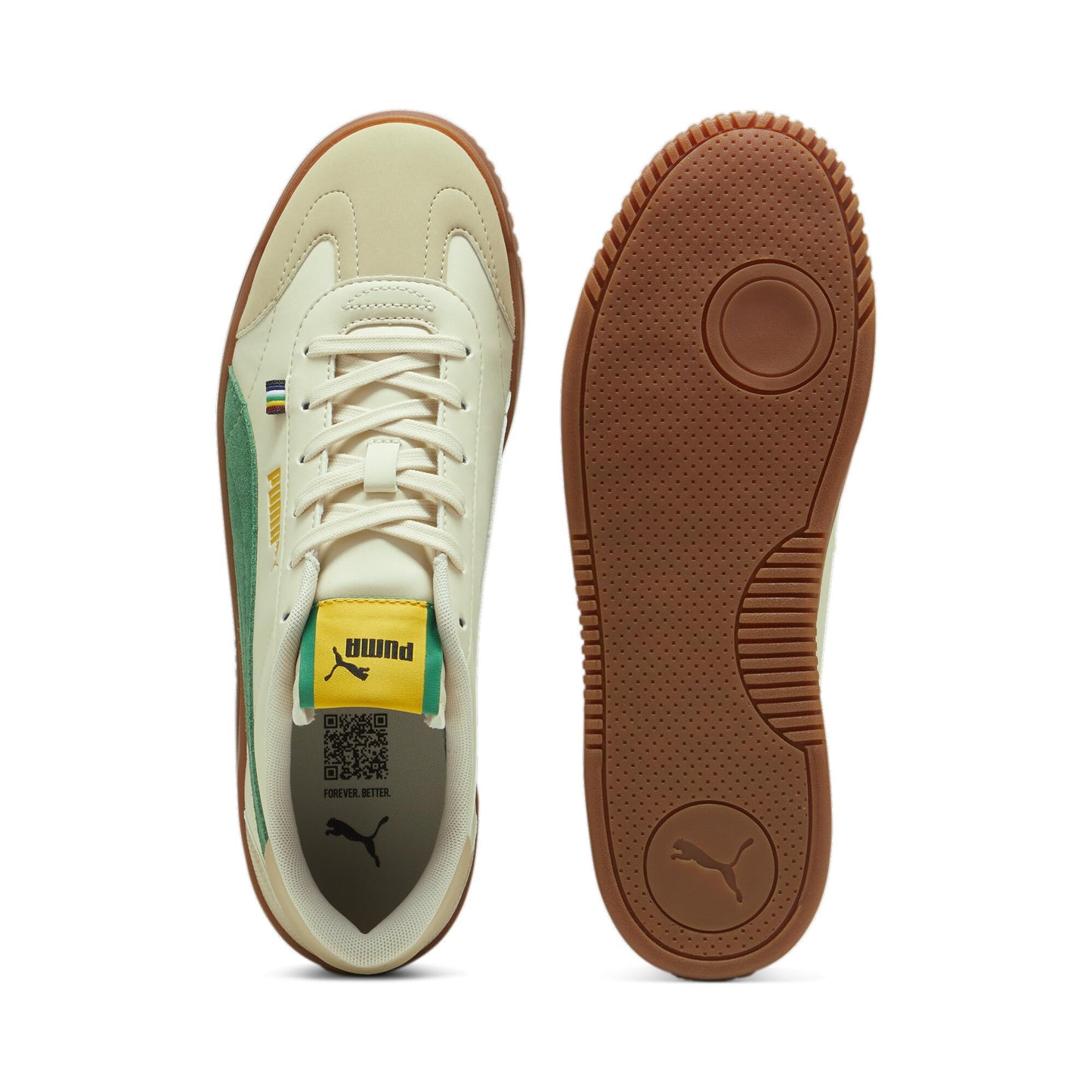 PUMA Mens Club 5v5 Sneaker, Alpine Snow-Archive Green-Putty, 10
