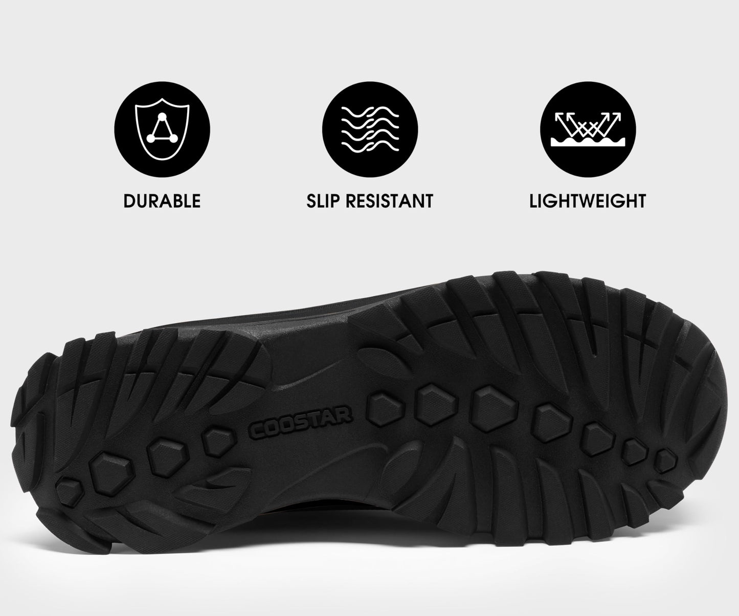 Coostar Snow Boots for Men Insulated Waterproof Construction Winter Hiking Boots Black