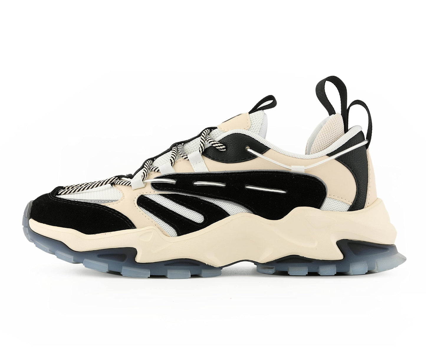 Mazino Core Fashion Chunky Sneakers for Men -Men's Athleisure Casual Shoes in (Cream/Black /7.5)