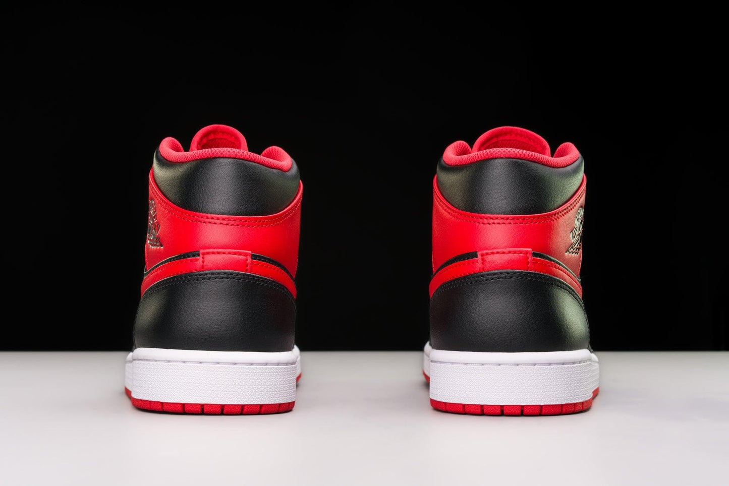 Jordan Nike Air 1 Mid Men's Shoes Black/Fire Red-White DQ8426-060 10