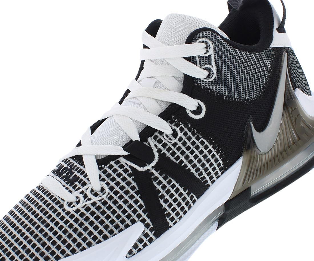 Nike Men's Lebron Witness 7 White/Metallic Silver-Black (DM1123 100) - 8.5