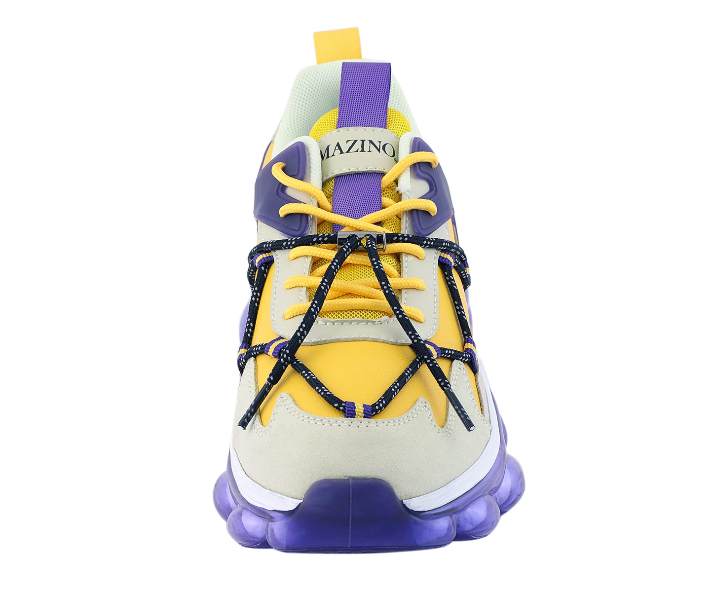 Mazino Degree Fashion Sneakers for Men - Men's Athleisure Casual Shoes - Purple/Yellow