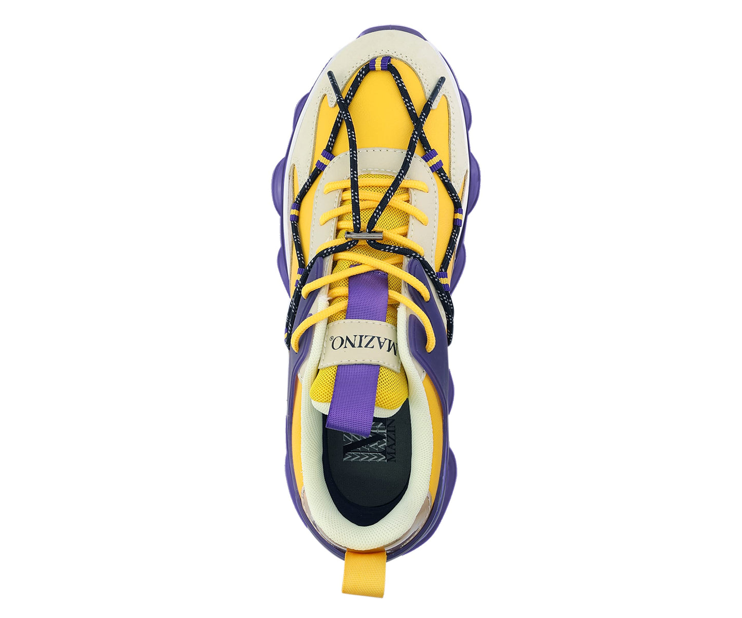 Mazino Degree Fashion Sneakers for Men - Men's Athleisure Casual Shoes - Purple/Yellow