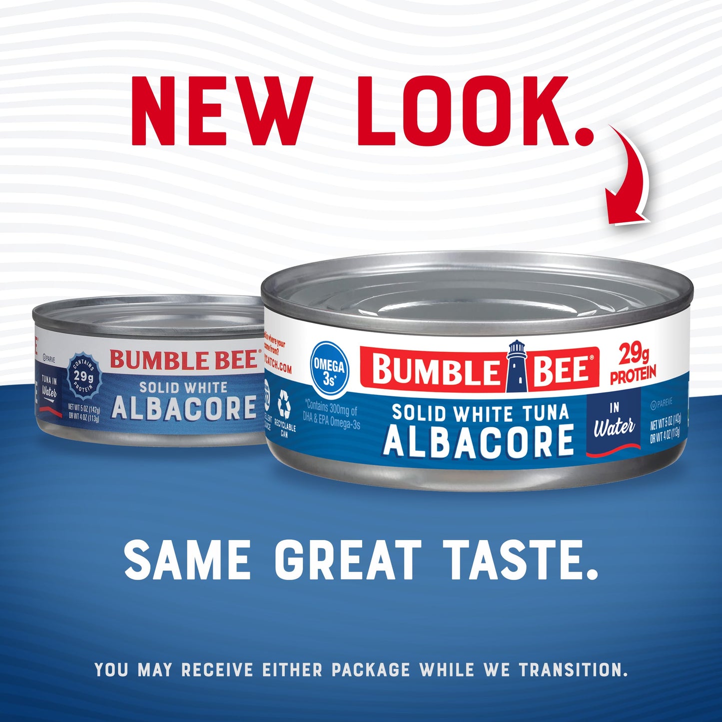Bumble Bee Solid White Albacore Tuna in Water, 5 oz Can - Wild Caught Tuna - 29g Protein per Serving, High in Omega-3s - Non-GMO Project Verified, Gluten Free, Kosher