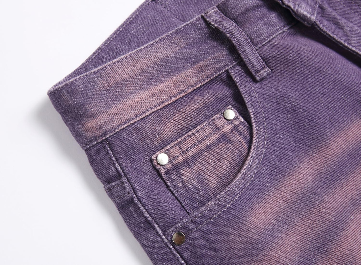 OIIIO Men's Ripped Slim Fit Straight Leg Jean Denim Pant (28, 30026 Purple)
