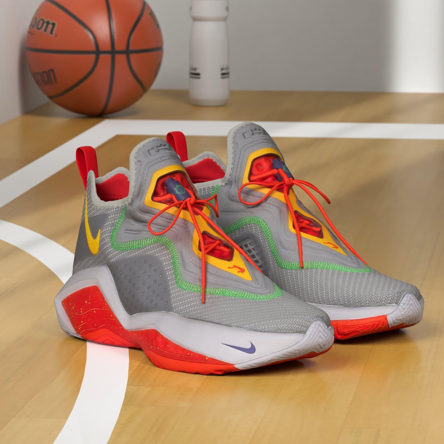 Nike Mens Lebron Soldier XIV 14 Basketball Shoes (Light Smoke Grey/Orange Pulse, US Footwear Size System, Adult, Men, Numeric, Medium, 10)