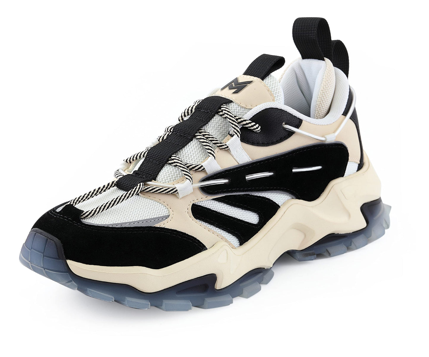 Mazino Core Fashion Chunky Sneakers for Men -Men's Athleisure Casual Shoes in (Cream/Black /7.5)