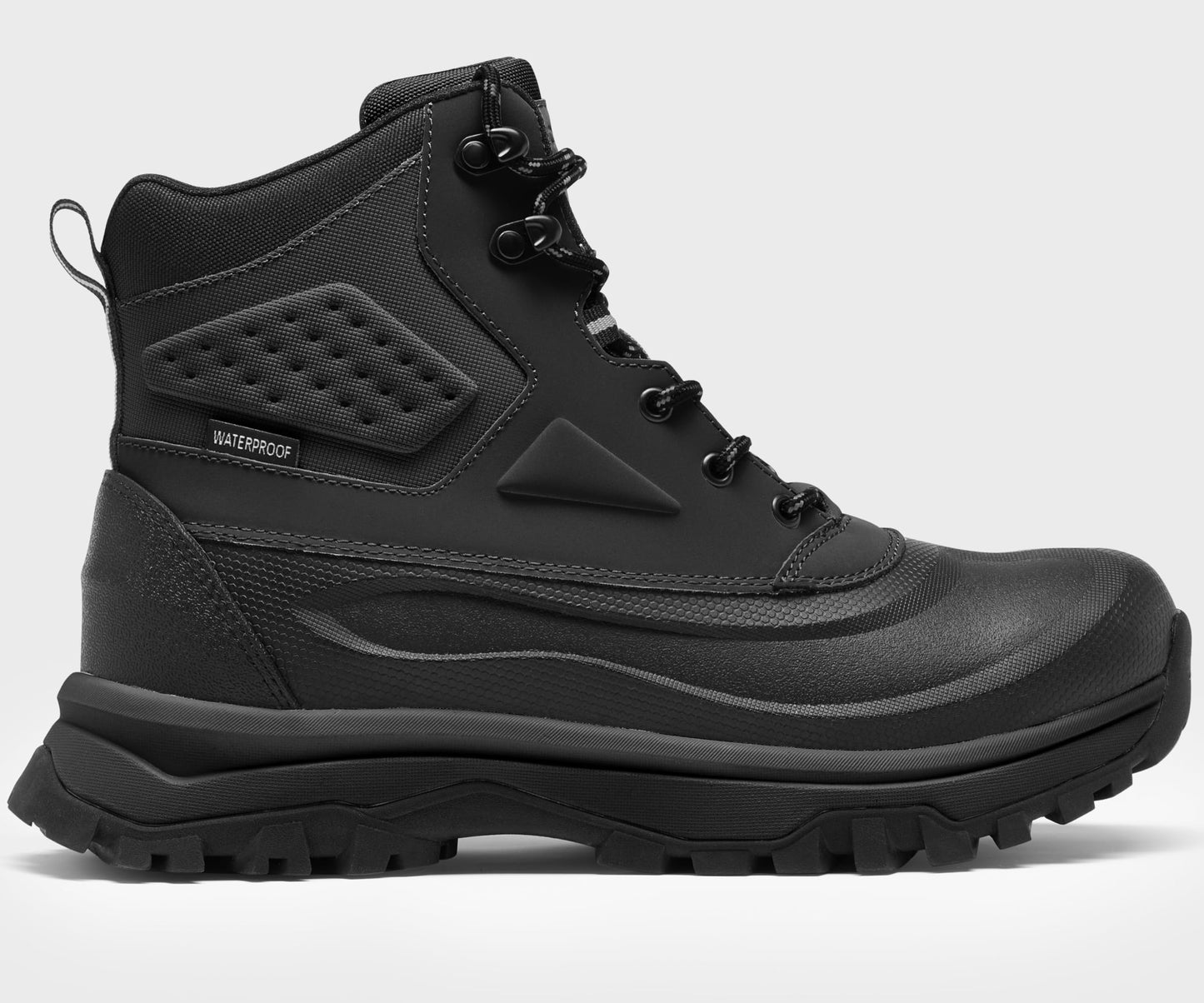 Coostar Snow Boots for Men Insulated Waterproof Construction Winter Hiking Boots Black