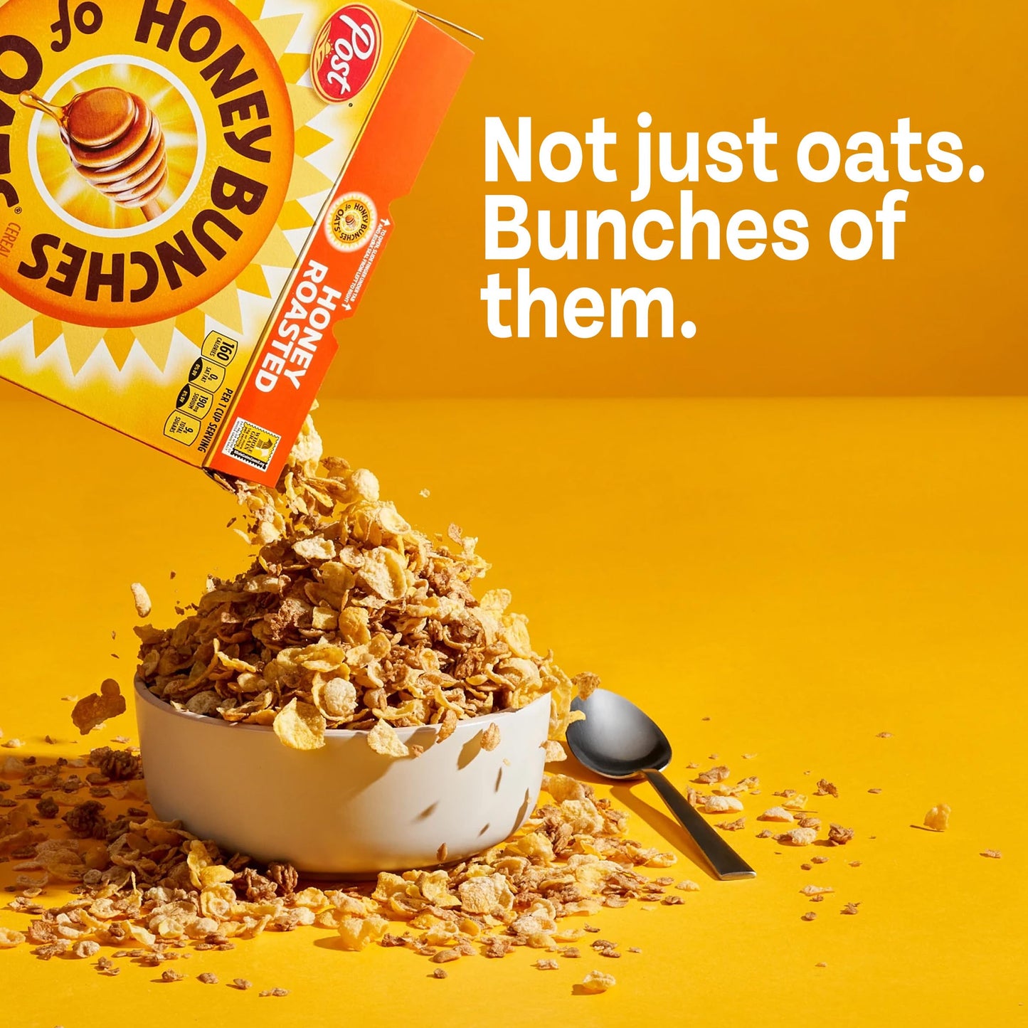 Honey Bunches of Oats Honey Roasted Breakfast Cereal, Honey Oats Cereal with Granola Clusters, 18 OZ Box