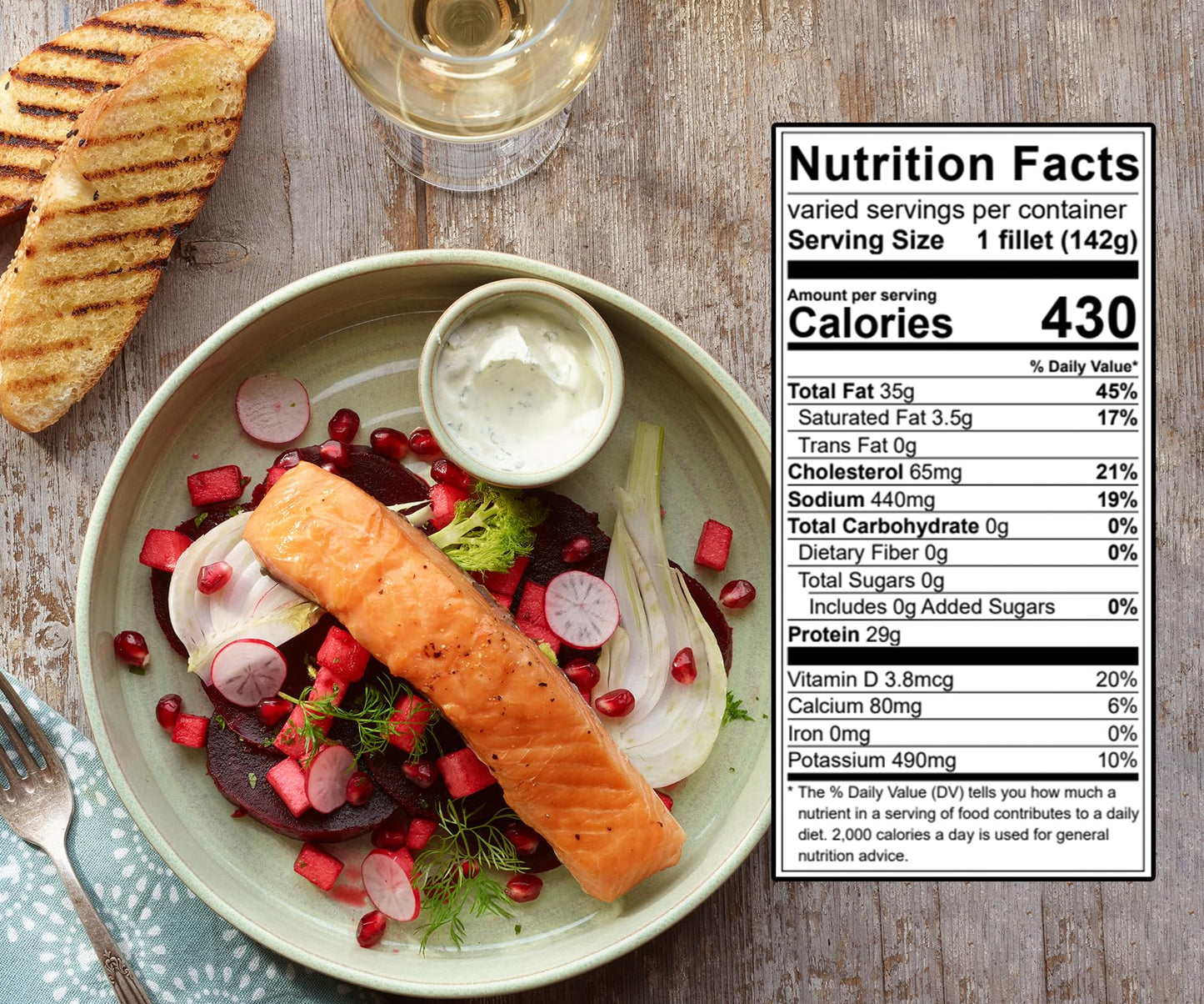 Ducktrap Lightly Smoked Atlantic Salmon 10oz, 2 portions