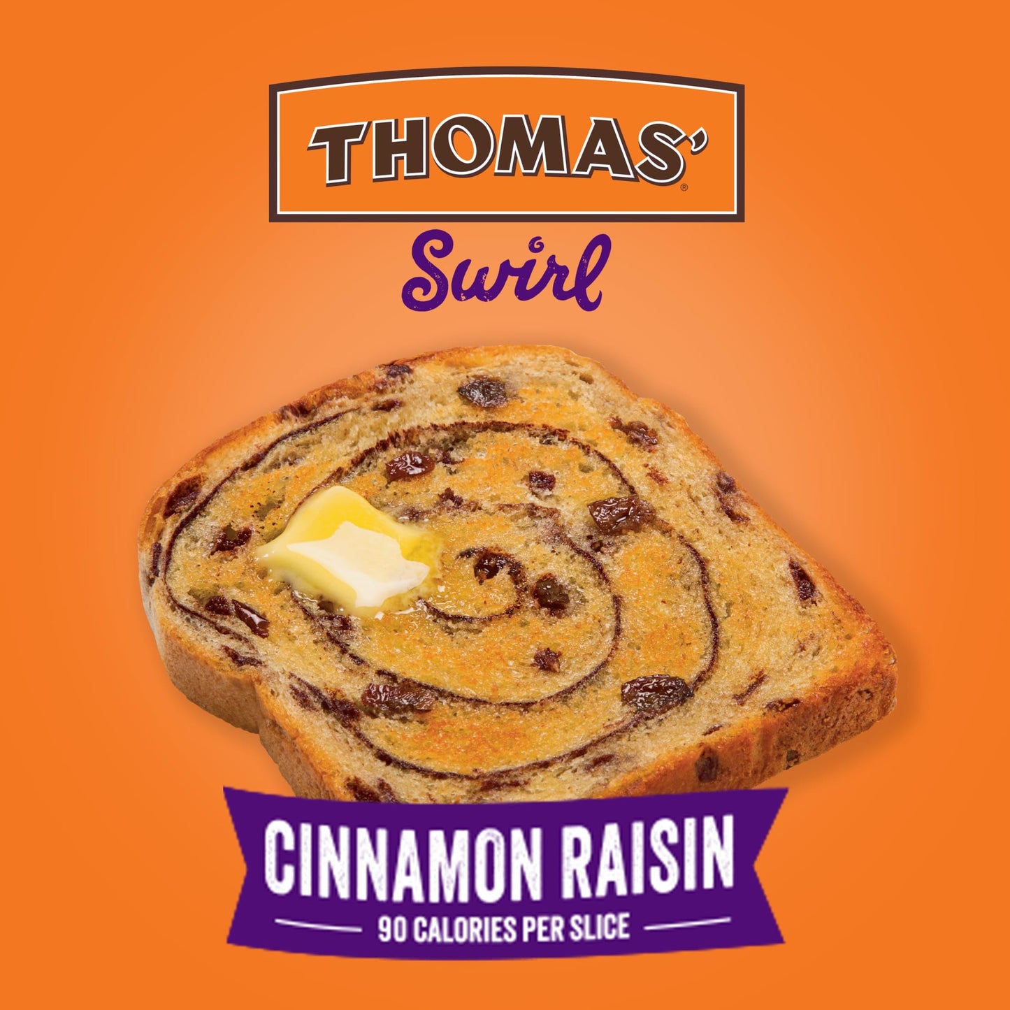 Thomas' Cinnamon Raisin Swirl Bread, Cinnamon Bread, 16 oz Bag