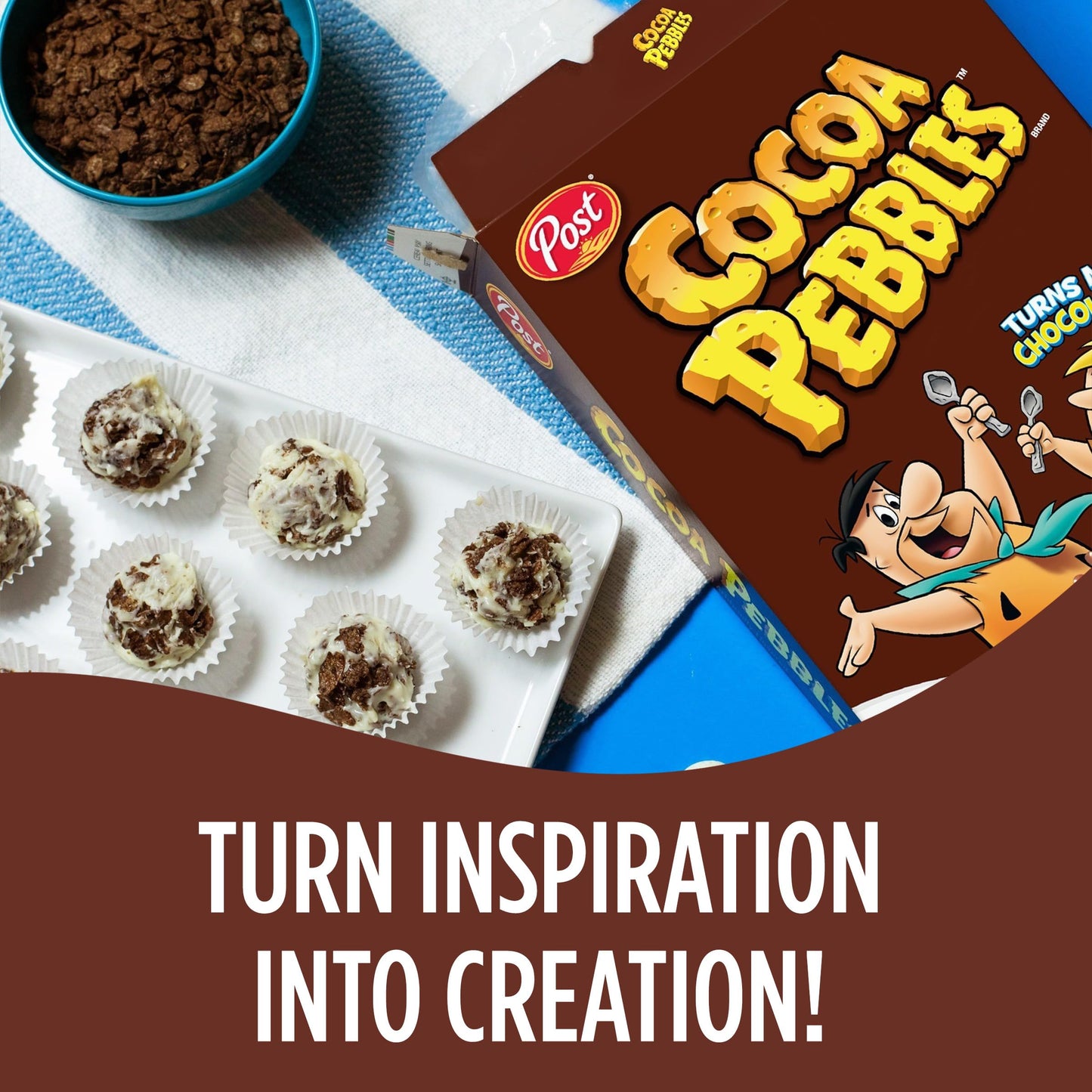Post Cocoa PEBBLES Cereal, Chocolatey Kids Cereal, Gluten Free Rice Cereal, 11 OZ Cereal Box