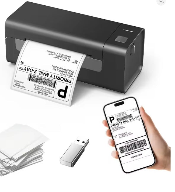 Bluetooth Thermal Label Printer Small Wireless Shipping Label Printer 4X6 inch Portable Maker Compatible with Various systems