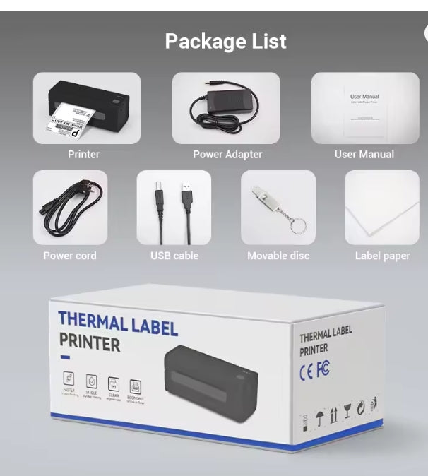 Bluetooth Thermal Label Printer Small Wireless Shipping Label Printer 4X6 inch Portable Maker Compatible with Various systems