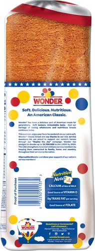 Wonder Bread Classic White Sandwich Bread, Sliced White Bread, 20 Oz Loaf