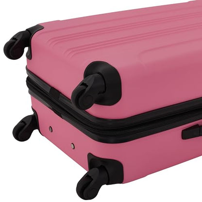 Travelers Club Chicago Hardside Expandable Spinner Luggage, Hot Pink, 5 Piece Set
