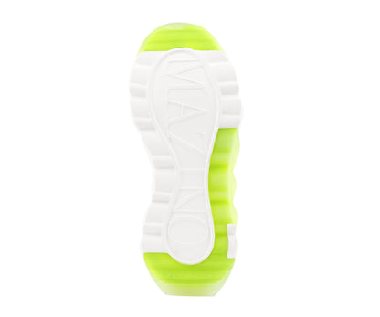 Mazino Chrome Fashion Chunky Sneakers for Men -Men's Athleisure Casual Shoes in (Lime /10.5)