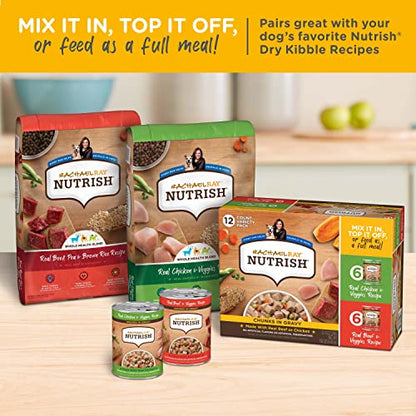 Rachael Ray Nutrish Chunks in Gravy Wet Dog Food Variety Pack, 13 Ounce (Pack of 12)