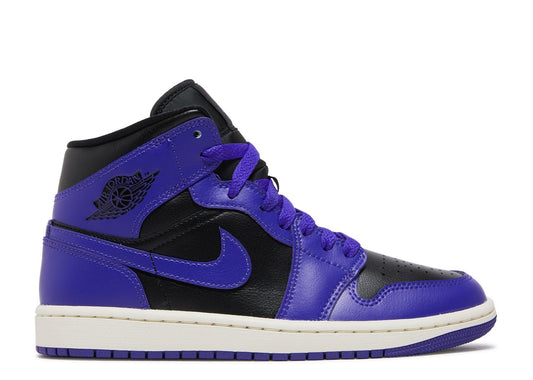 Air Jordan 1 Mid WMNS Sneakers, Black/Dark Concord/Sail