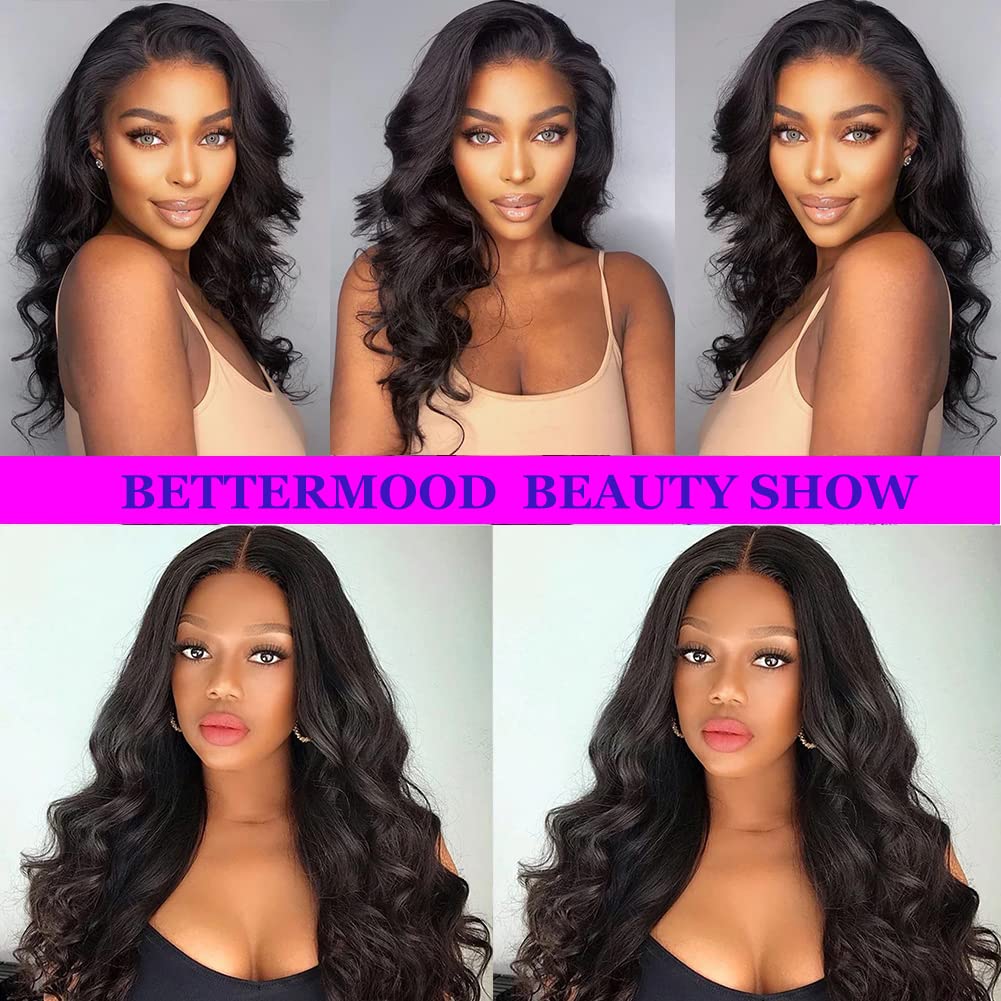 2 Body Wave Bundles Human Hair 14 Inch 10A Grade 2 Bundle Human Hair Body Wave for Black Women Unprocessed Brazilian Virgin Hair Extensions Human Hair Bundles Body Wave Natural Black