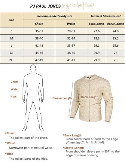 PJ PAUL JONES Mens Crewneck Sweater Casual Long Sleeve Textured Pullover Sweater Regular Fit Cable Knit Pullovers Apricot S