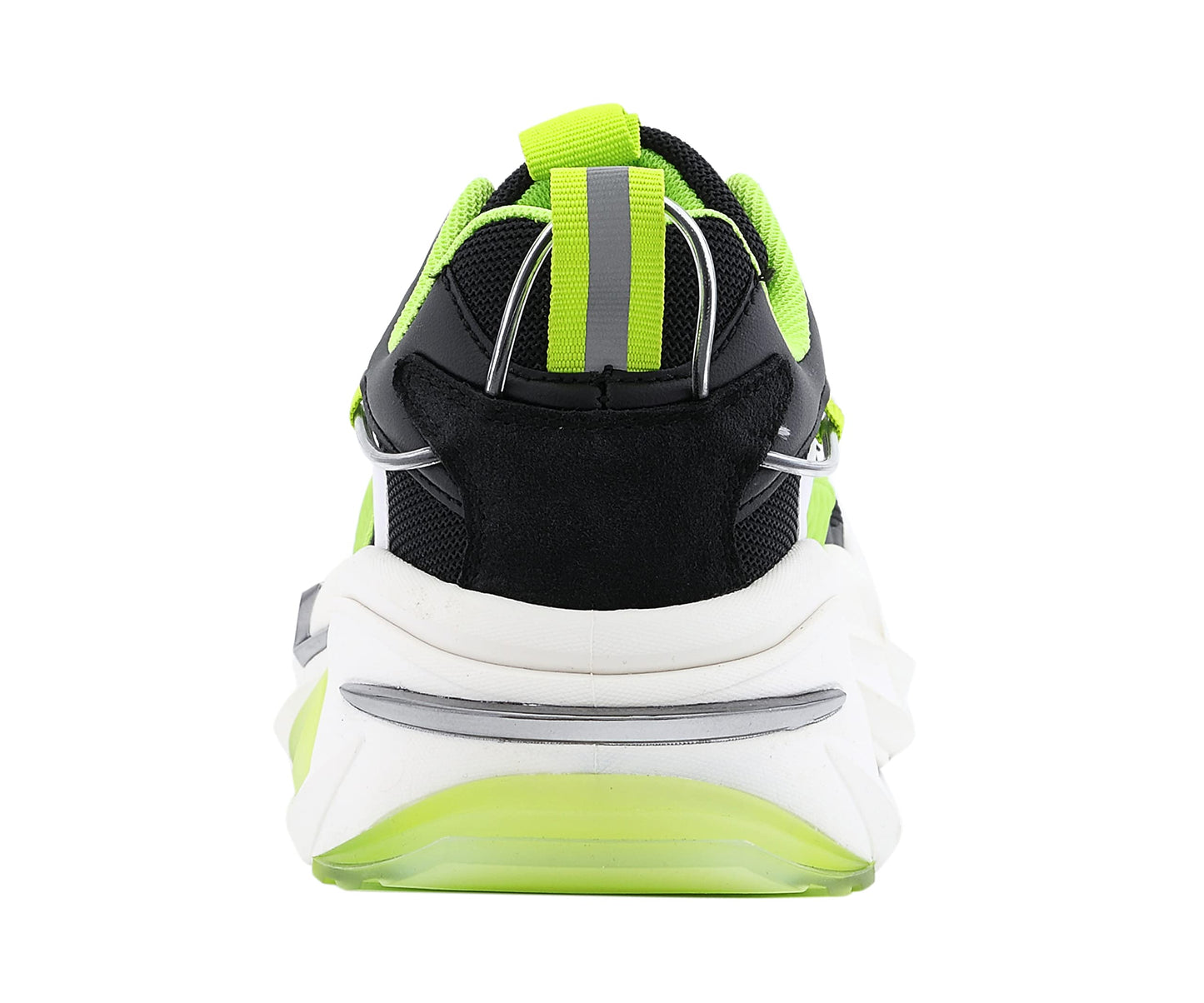 Mazino Chrome Fashion Chunky Sneakers for Men -Men's Athleisure Casual Shoes in (Lime /10.5)
