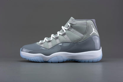 Nike mens Jordan 11 Retro shoes, Medium Grey/White-cool Grey, 9