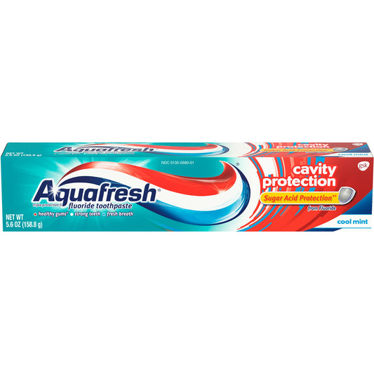 Aquafresh Cavity Protection Fluoride Toothpaste, Cool Mint, 5.6 ounce