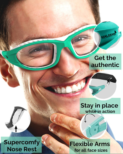 HALEEMS Onion Goggles for Women Cooking - Onion Glasses for Chopping, Anti Fog Anti Scratch Cooking Goggles, One Size Onion Cutting Goggles Fit Men & Women Eye (Green)