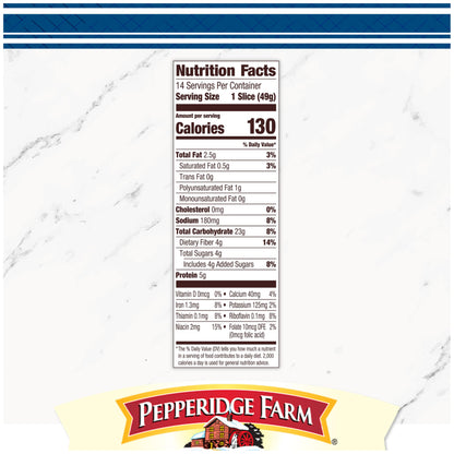Pepperidge Farm Farmhouse 100% Whole Wheat Bread, 24 Ounce Loaf