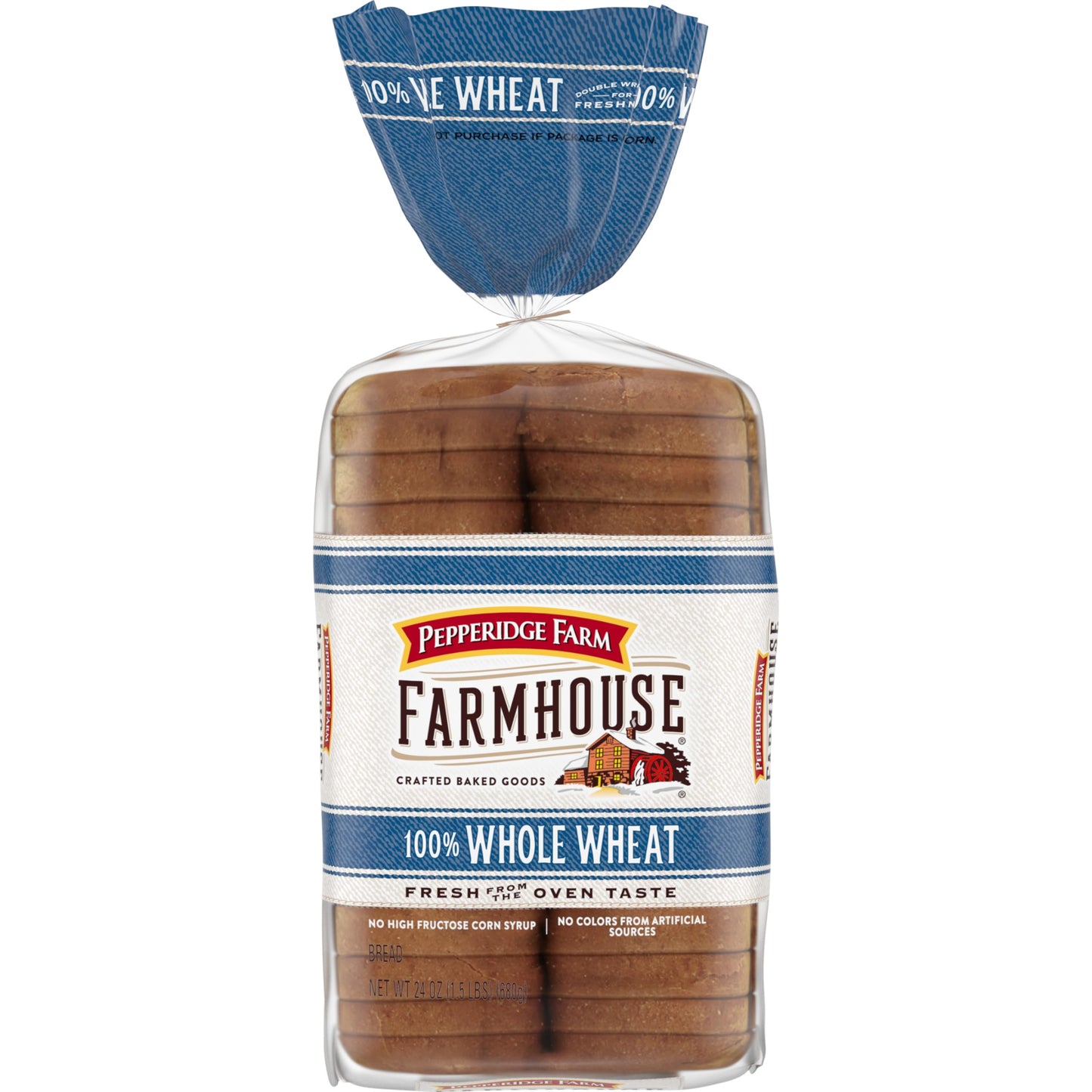 Pepperidge Farm Farmhouse 100% Whole Wheat Bread, 24 Ounce Loaf