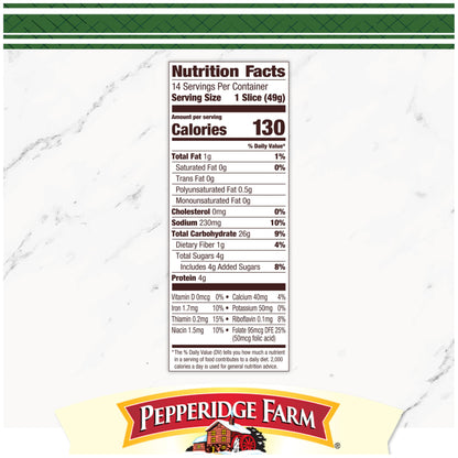 Pepperidge Farm Farmhouse Hearty White Bread, 24 Oz Loaf