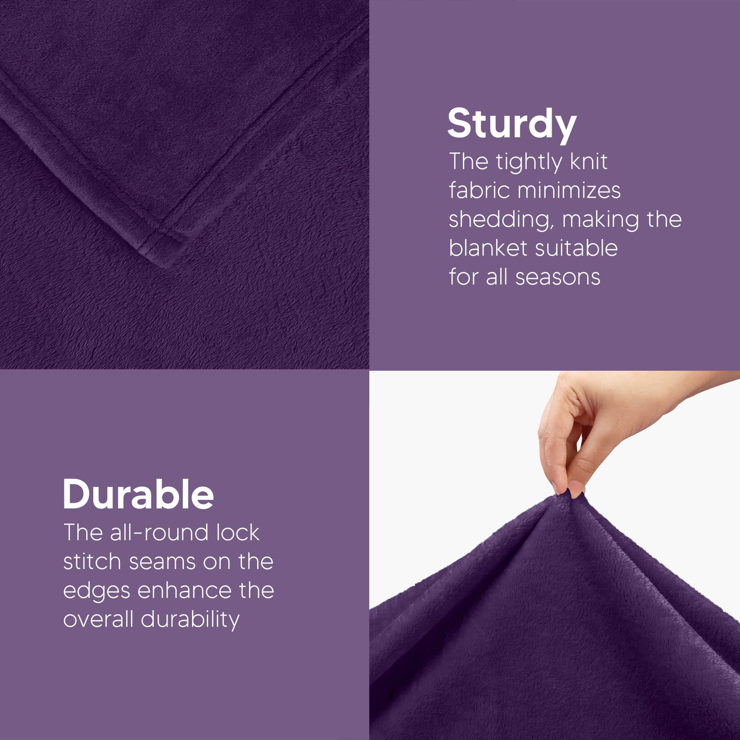 Eshopr Essentials Bedding Fleece Blanket Twin Size300GSM Luxury Anti-Static Fuzzy Soft Microfiber Bed Blanket (90x66 Inch)