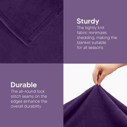 Eshopr Essentials Bedding Fleece Blanket Twin Size300GSM Luxury Anti-Static Fuzzy Soft Microfiber Bed Blanket (90x66 Inch)