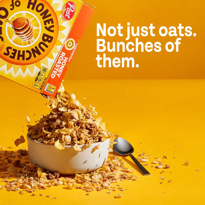 Honey Bunches of Oats Honey Roasted Breakfast Cereal, Honey Oats Cereal with Granola Clusters, 18 OZ Box