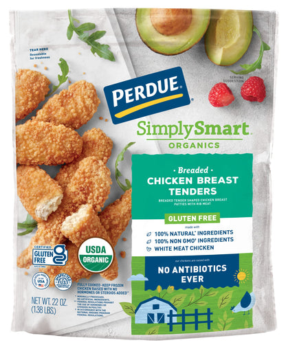 Perdue Simply Smart Organics Breaded Chicken Breast Tenders Gluten Free, 22 oz. (Frozen)