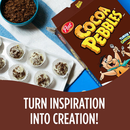 Post Cocoa PEBBLES Cereal, Chocolatey Kids Cereal, Gluten Free Rice Cereal, 11 OZ Cereal Box